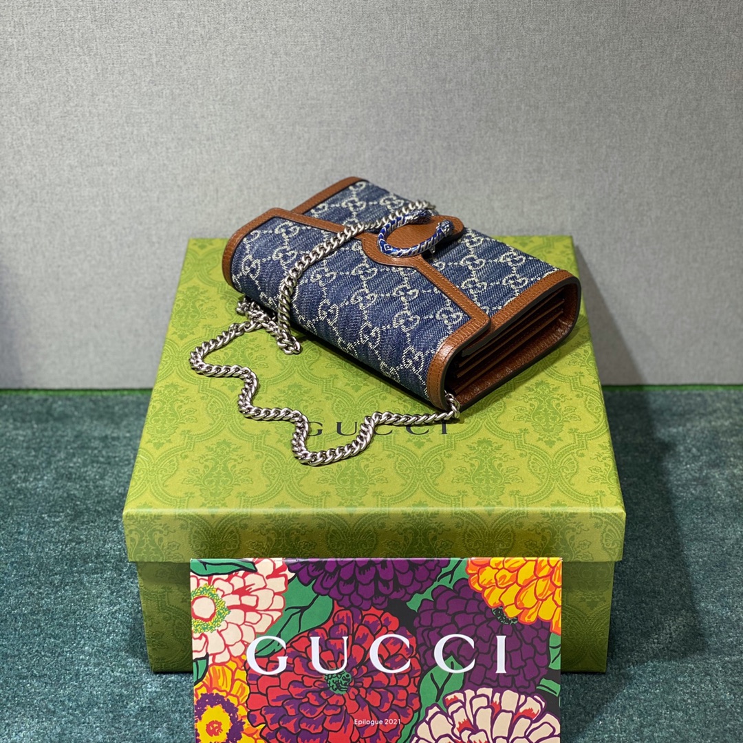 구찌 디오니소스 GG 수프림 체인 월렛 백 WOC 401231